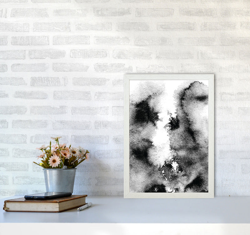 Majestic Monochrome Watercolour 10 Art Print by Pixy Paper A3 Oak Frame