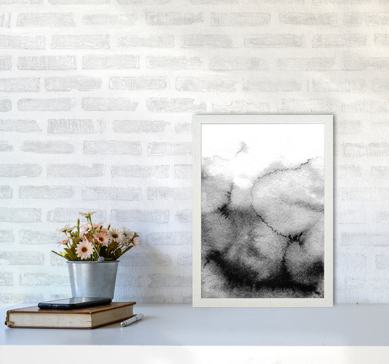 Majestic Monochrome Watercolour 09 Art Print by Pixy Paper A3 Oak Frame