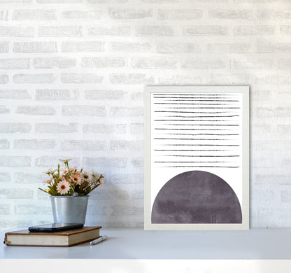 Sun lines pink cotton Art Print by Pixy Paper A3 Oak Frame