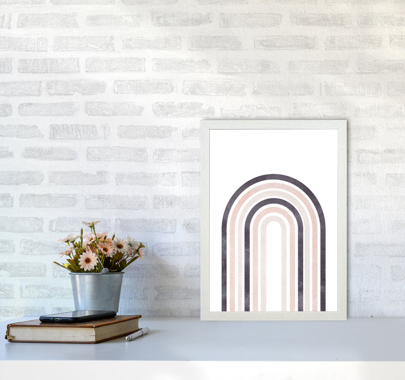 Rainbow pink cotton Art Print by Pixy Paper A3 Oak Frame