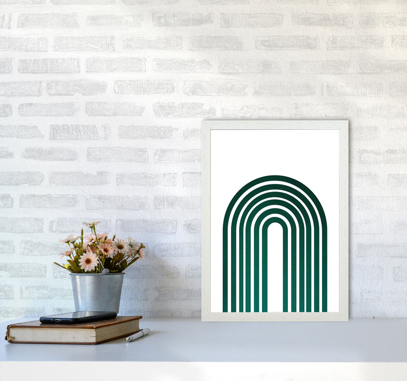 Rainbow emerald Art Print by Pixy Paper A3 Oak Frame