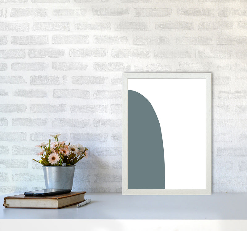 Inspired Teal Half Stone Left Art Print by Pixy Paper A3 Oak Frame