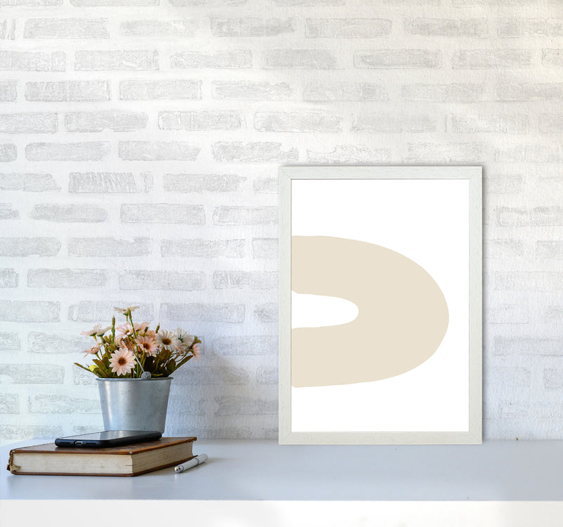 Inspired Side Beige Rainbow Art Print by Pixy Paper A3 Oak Frame