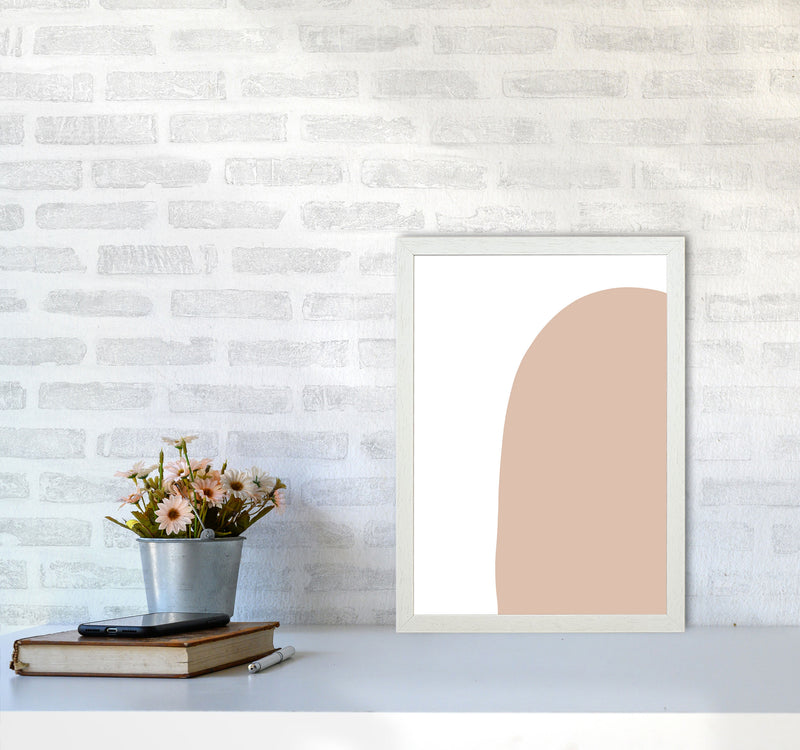 Inspired Pink Abstract Shape Art Print by Pixy Paper A3 Oak Frame