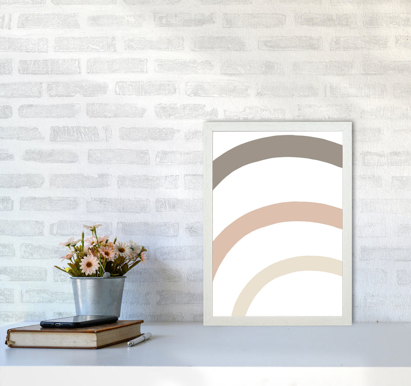 Inspired Rainbow Stripes Art Print by Pixy Paper A3 Oak Frame