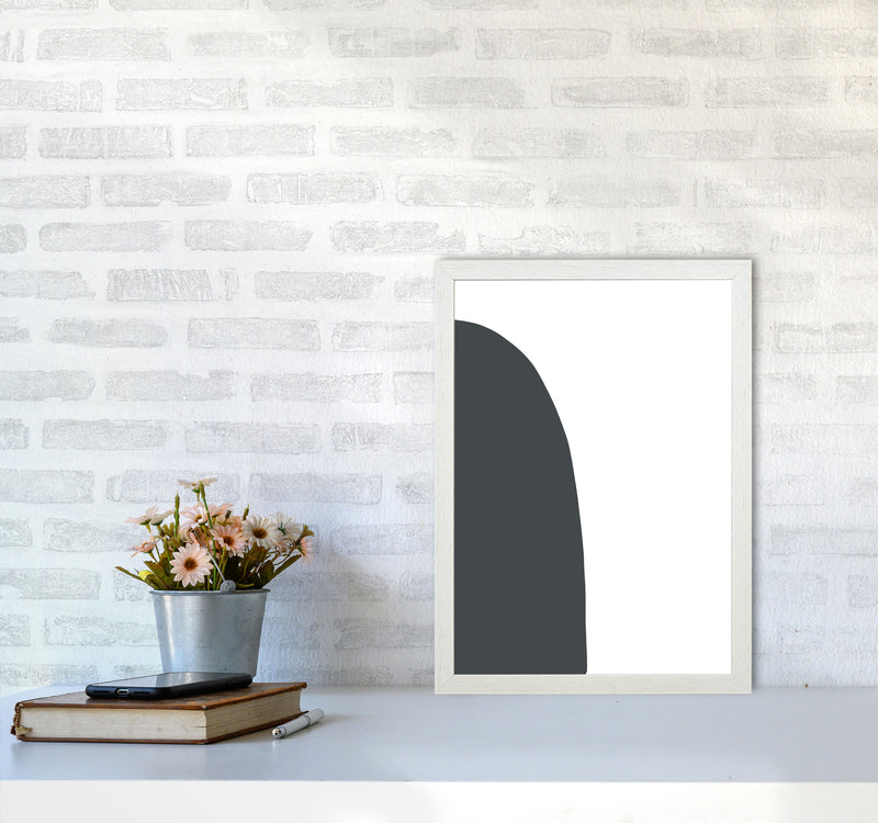 Inspired Off Black Half Stone Left Art Print by Pixy Paper A3 Oak Frame