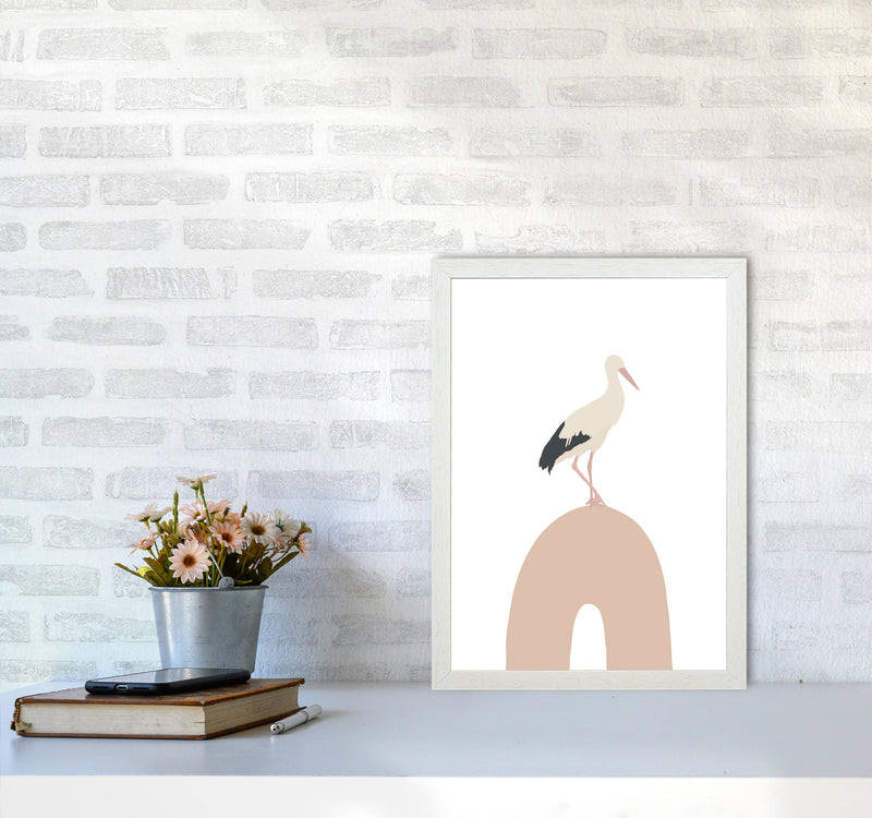 Inspired Bird on Rainbow Art Print by Pixy Paper A3 Oak Frame