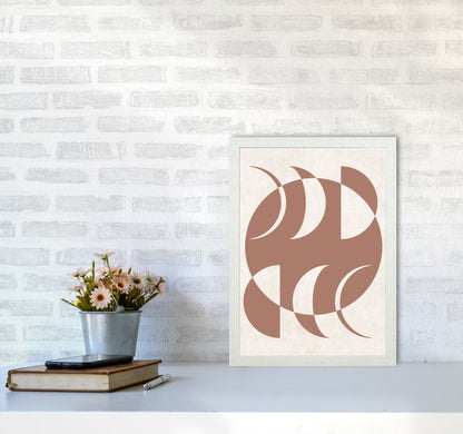 Autumn Moon Phases abstract Art Print by Pixy Paper A3 Oak Frame