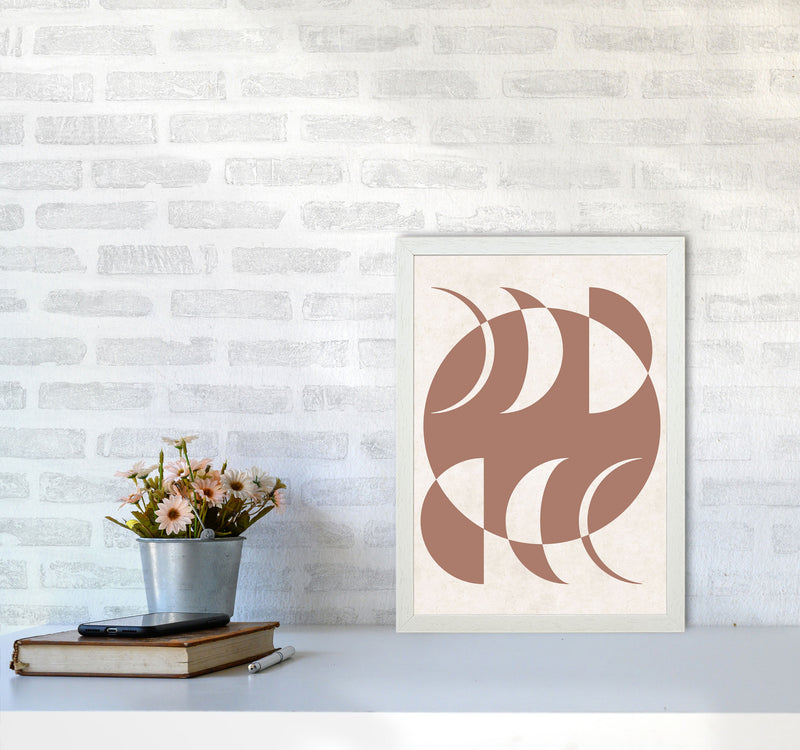 Autumn Moon Phases abstract Art Print by Pixy Paper A3 Oak Frame