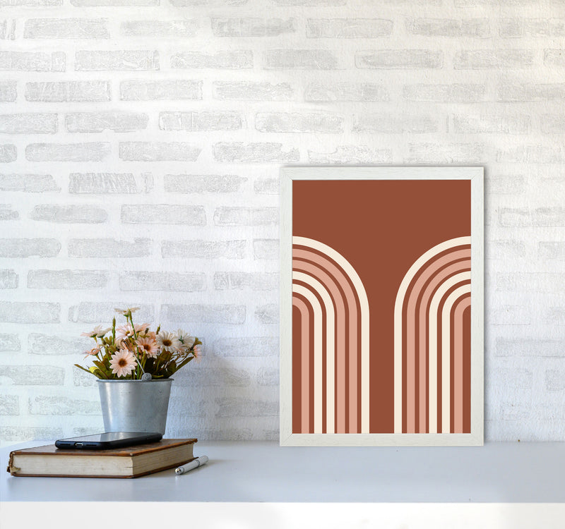 Autumn Double Rainbow abstract Art Print by Pixy Paper A3 Oak Frame
