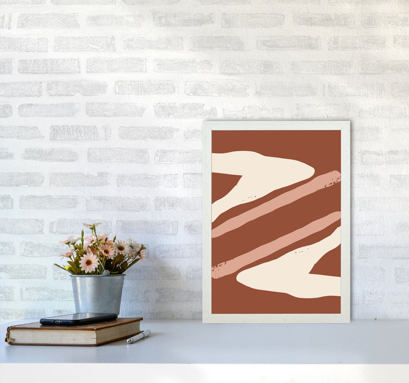 Autumn Hazel abstract Art Print by Pixy Paper A3 Oak Frame