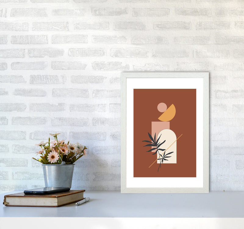 Autumn Fern abstract Art Print by Pixy Paper A3 Oak Frame