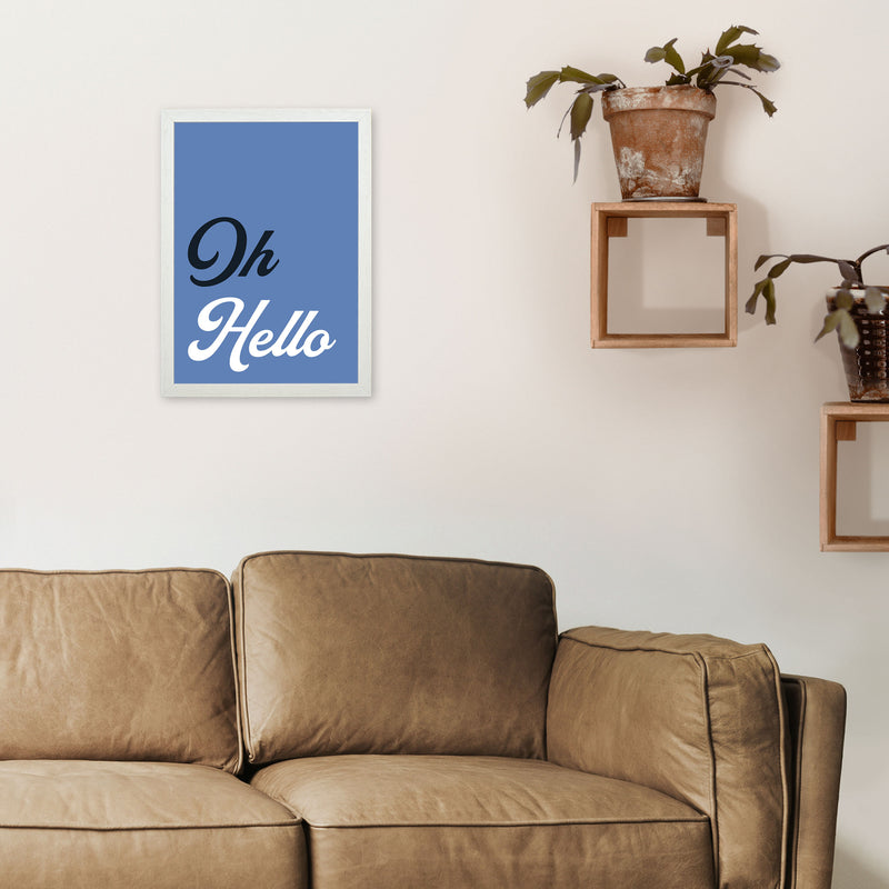 Oh Hello Art Print by Pixy Paper A3 Oak Frame