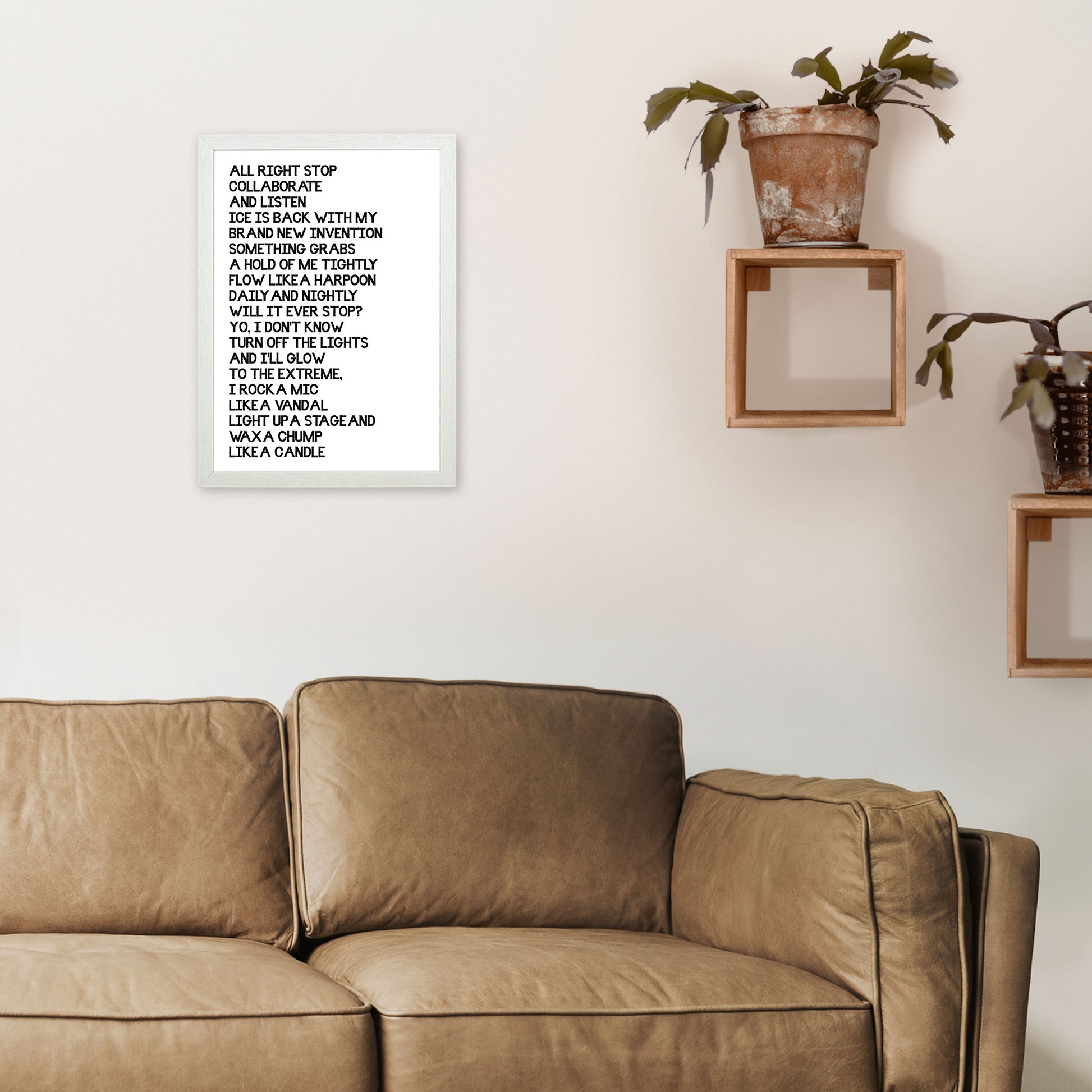 Ice Ice Baby Art Print by Pixy Paper A3 Oak Frame