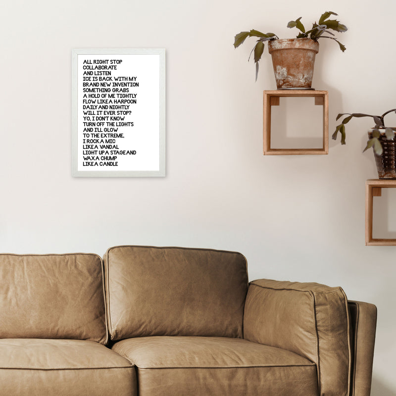 Ice Ice Baby Art Print by Pixy Paper A3 Oak Frame