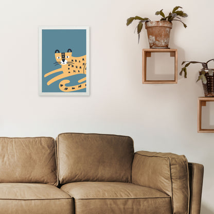 Wild animal Neutral kids Art Print by Pixy Paper A3 Oak Frame