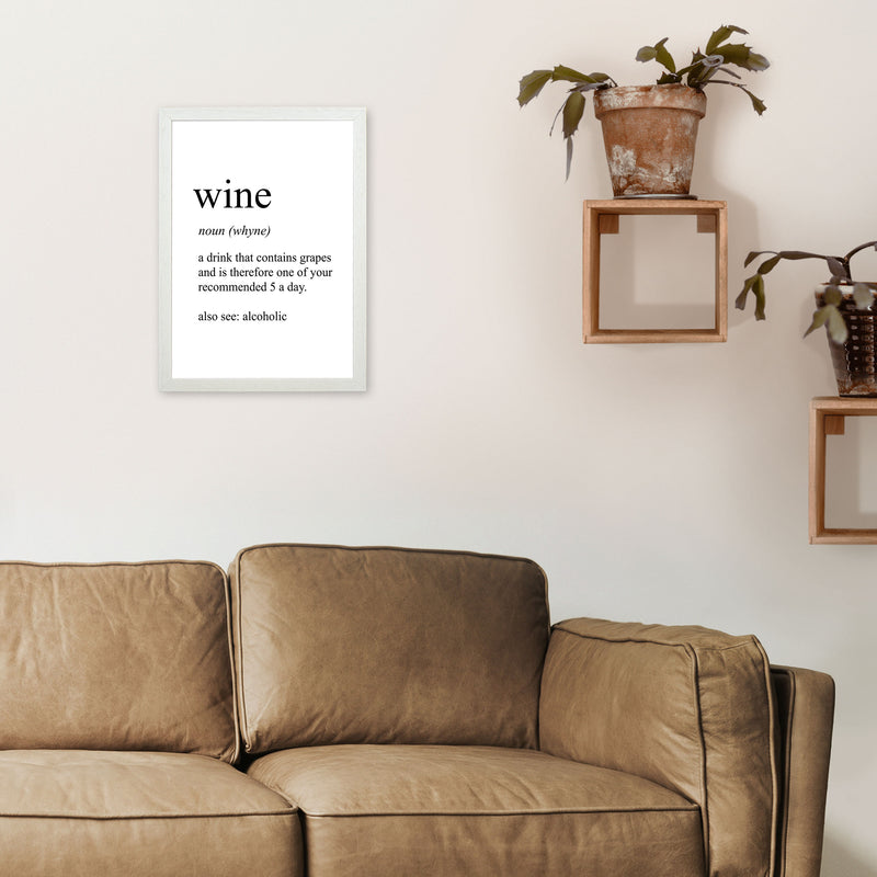 Wine Definition Art Print by Pixy Paper A3 Oak Frame