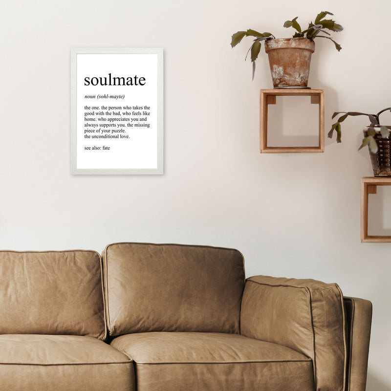 Soulmate Definition Art Print by Pixy Paper A3 Oak Frame