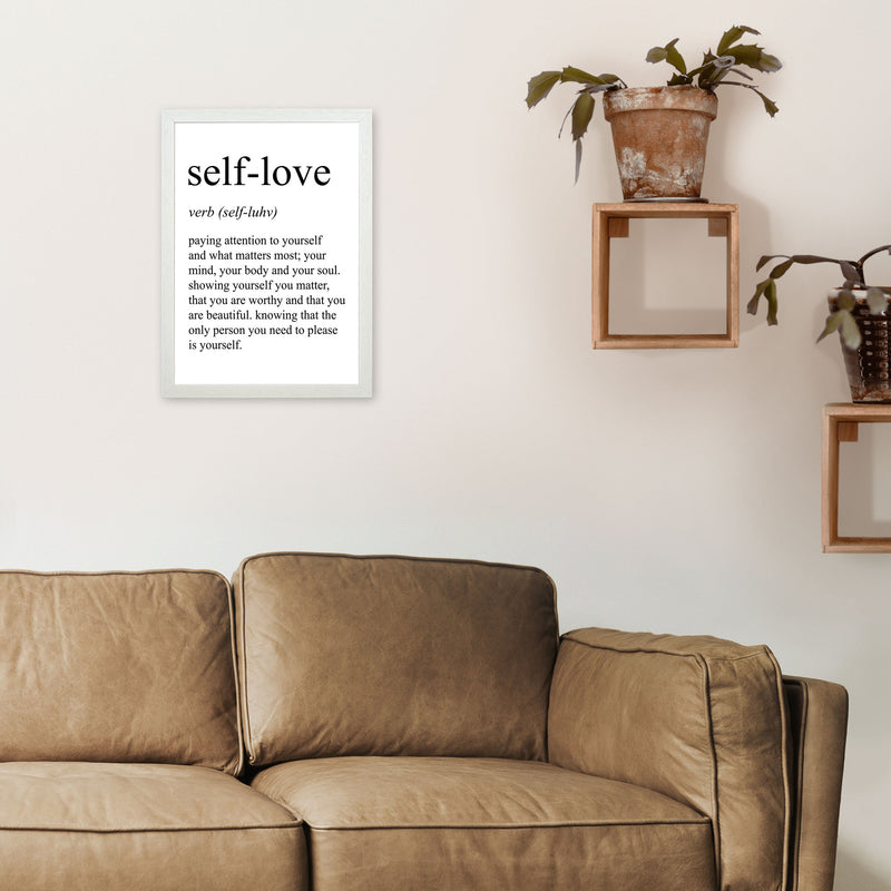 Self-Love Definition Art Print by Pixy Paper A3 Oak Frame
