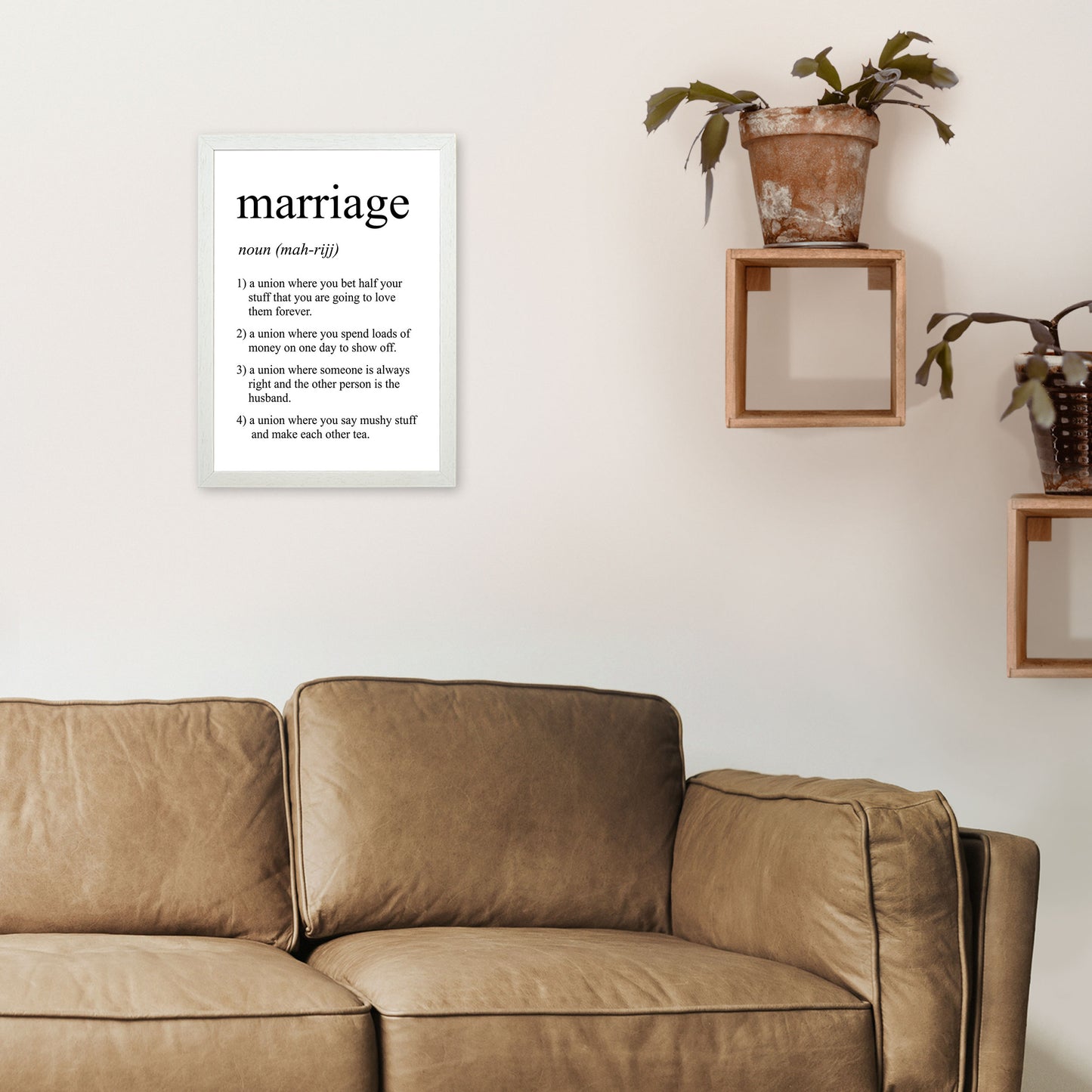 Marriage Definition Art Print by Pixy Paper A3 Oak Frame