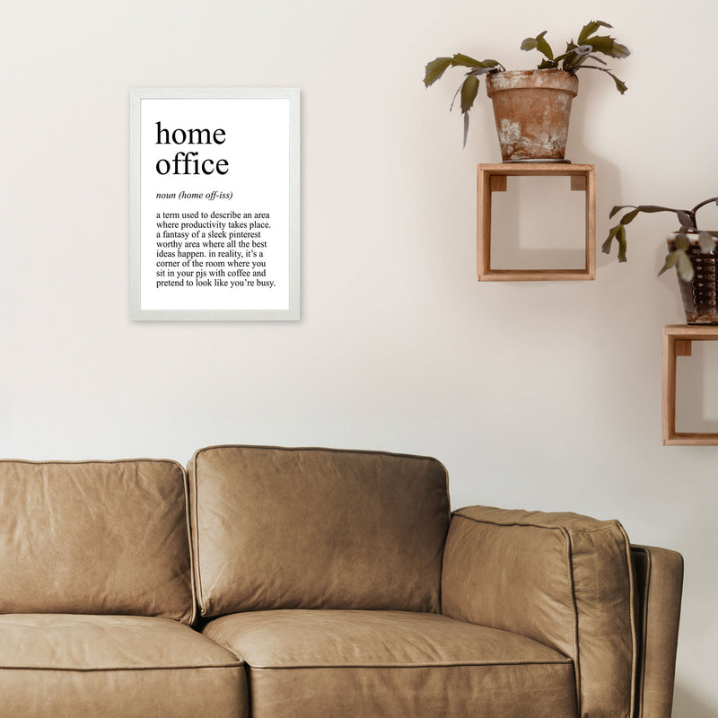 Home Office Definition Art Print by Pixy Paper A3 Oak Frame