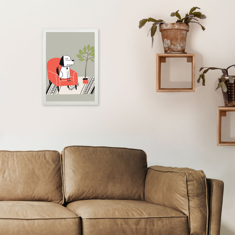 It's A Dog Life Art Print by Pixy Paper A3 Oak Frame
