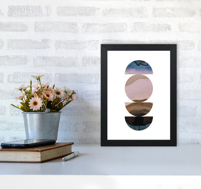 Abstract Circles White Background Modern Print A4 White Frame