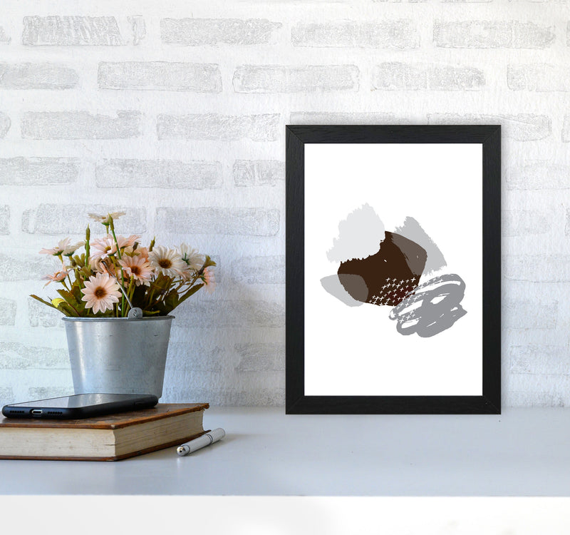 Grey And Black Mismatch Abstract Modern Print A4 White Frame
