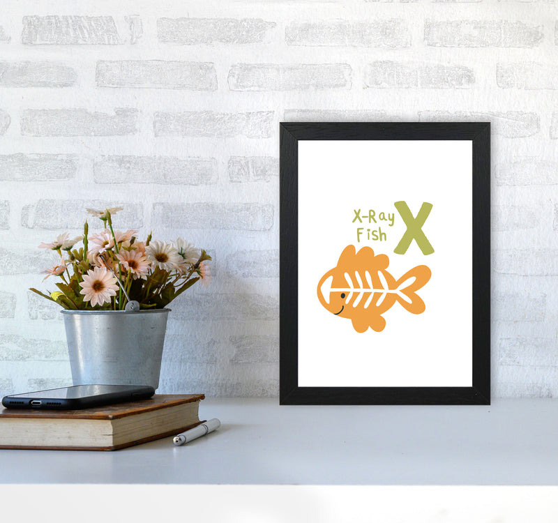 Alphabet Animals, X Is For X-Ray Fish, Nursey Wall Art Poster A4 White Frame