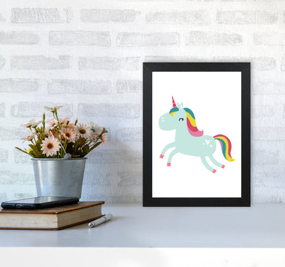 Children&#39;s Animals, Unicorn Modern Print A4 White Frame