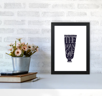 The Man Cave 1 Modern Print, Framed Bathroom Wall Art A4 White Frame