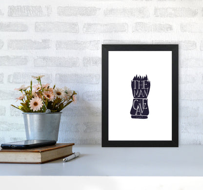 The Man Cave 2 Modern Print, Framed Bathroom Wall Art A4 White Frame