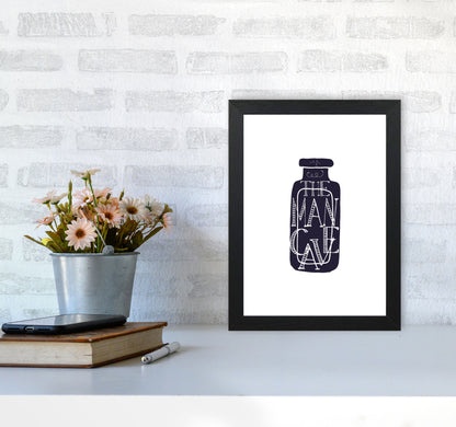 The Man Cave 3 Modern Print, Framed Bathroom Wall Art A4 White Frame