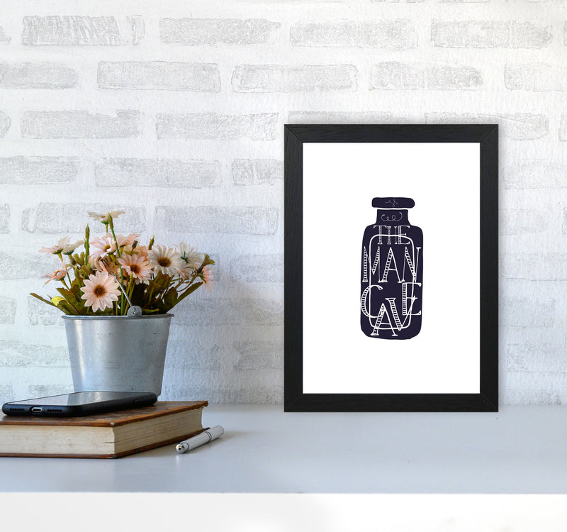 The Man Cave 3 Modern Print, Framed Bathroom Wall Art A4 White Frame