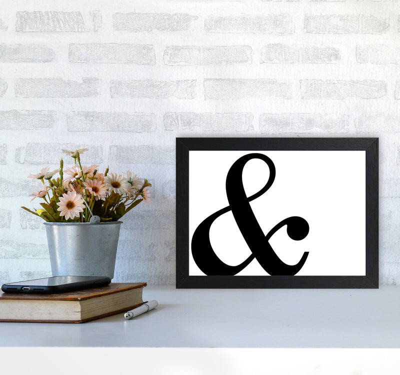 Ampersand Landscape Framed Typography Wall Art Print A4 White Frame