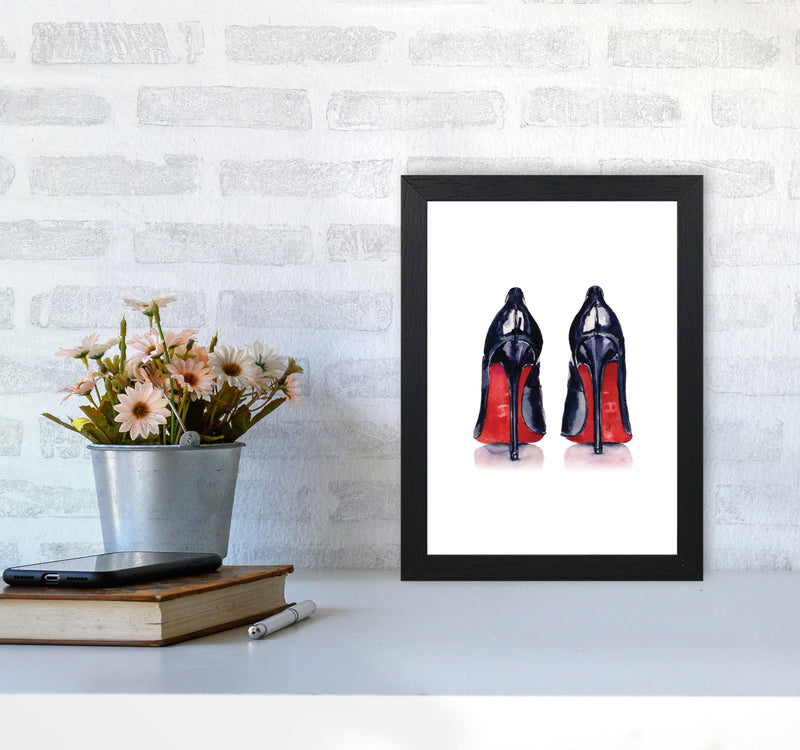 Black High Heels Modern Print A4 White Frame