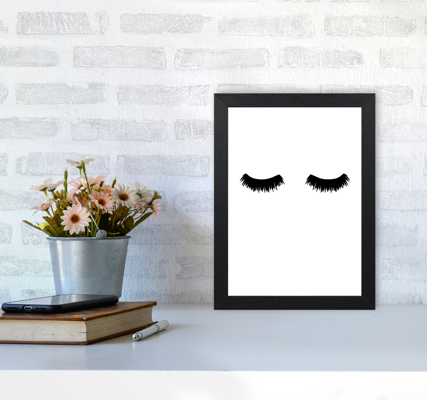 Lashes Modern Print A4 White Frame