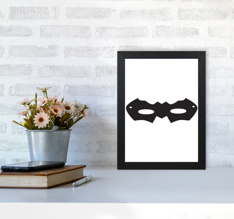 Superhero Mask Framed Nursey Wall Art Print A4 White Frame
