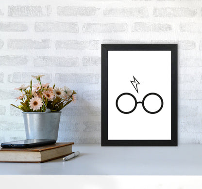 Harry Potter Glasses And Scar Framed Nursey Wall Art Print A4 White Frame