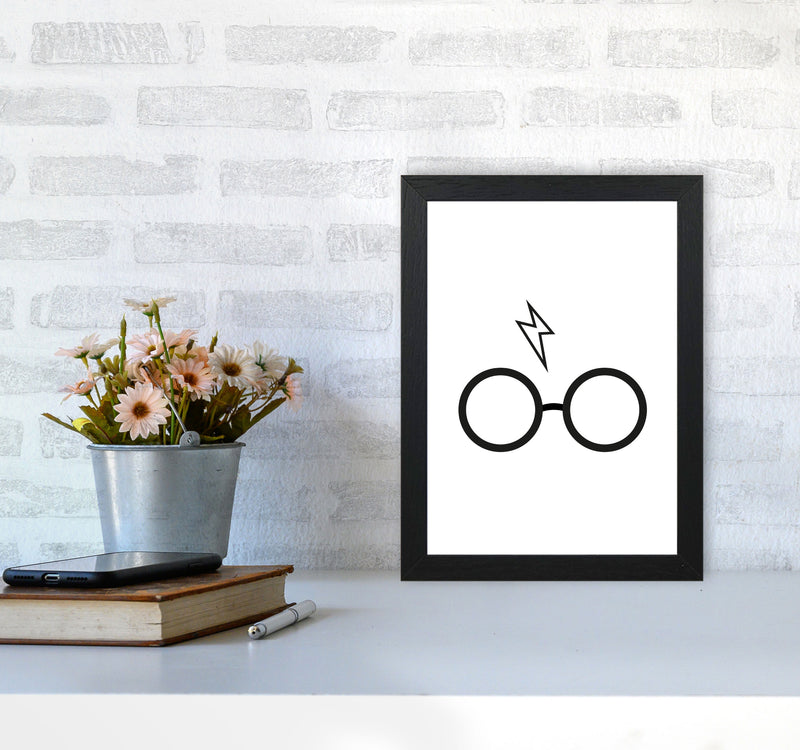 Harry Potter Glasses And Scar Framed Nursey Wall Art Print A4 White Frame