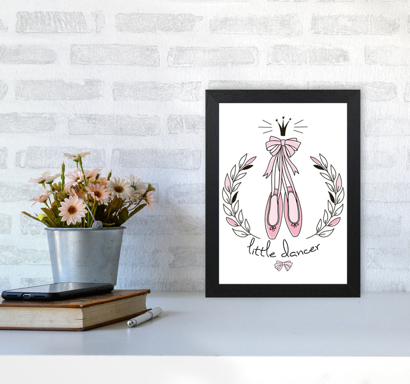 Little Dancer Shoes Framed Nursey Wall Art Print A4 White Frame