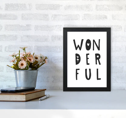 Wonderful Black Framed Nursey Wall Art Print A4 White Frame