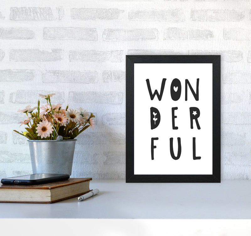 Wonderful Black Framed Nursey Wall Art Print A4 White Frame