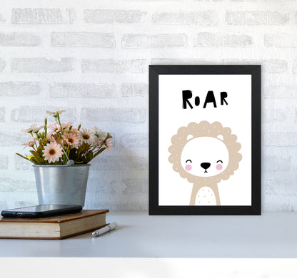 Lion Roar Modern Print Animal Art Print A4 White Frame