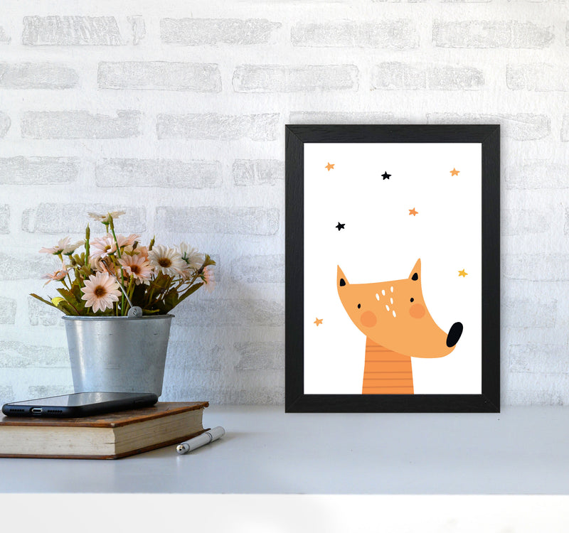 Scandi Fox Framed Nursey Wall Art Print A4 White Frame
