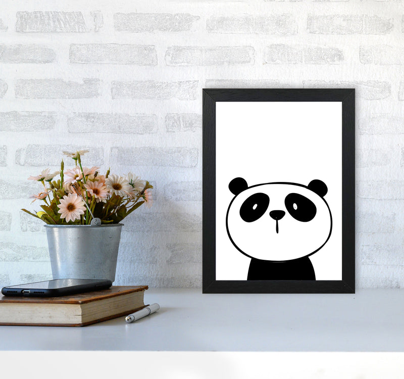 Scandi Panda Framed Nursey Wall Art Print A4 White Frame