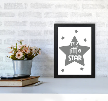 My Little Star Grey Framed Nursey Wall Art Print A4 White Frame