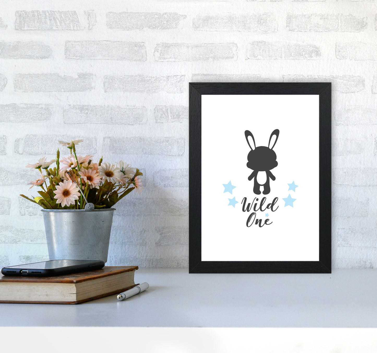 Wild One Framed Nursey Wall Art Print A4 White Frame