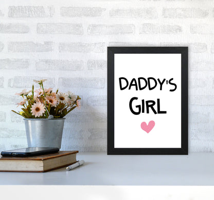 Daddy&#39;s Girl Pink Framed Nursey Wall Art Print A4 White Frame