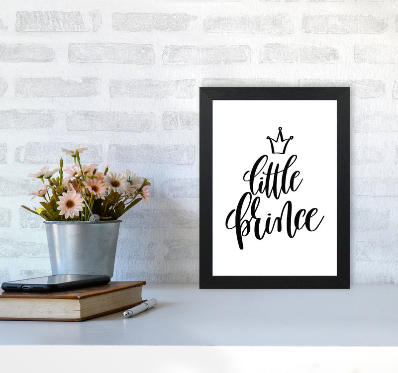 Little Prince Black Framed Nursey Wall Art Print A4 White Frame